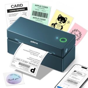 POLONO Bluetooth Thermal Shipping Label Printer, Wireless 4x6 Shipping Label Printer for Small Business, Support iOS, Android, Windows and Mac, Compat
