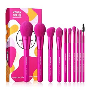 Makeup Brush Set, EIGSHOW 10 Pcs Makeup Brushes, Premium Nanofibers Bristles for Foundation Blending Face Powder Lip Blush Contour Eyeshadow, Colorful