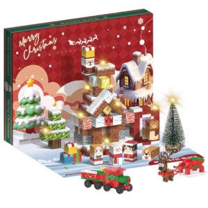 Magnetic Building Blocks Advent Calendar, 24 Days Christmas Countdown, 106 Pieces Construction Present Set, Stocking Fillers Gifts for Ages 4-10 Years