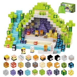 Magnetic Building Blocks 150 Pcs, Magnetic Cubes Mine Theme Construction Toy for Kids Ages 5-10, Christmas Stocking Fillers for Boys Girls 5 6 7 8 9 1