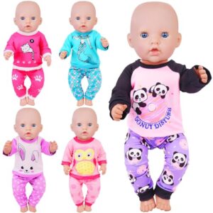 ZITA ELEMENT 5 Sets Baby Doll Clothes for 14-18 Inch Doll, Baby Doll Accessories for Reborn Doll, Gift for Kids' in Birthday, Children's Day, Christma