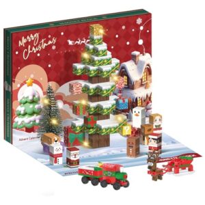 Magnetic Building Blocks Advent Calendar, 24 Days Christmas Countdown, 106 Pieces Construction Present Set, Stocking Fillers Gifts for Ages 4-10 Years