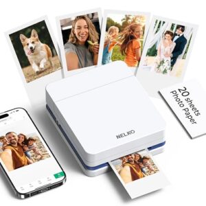 Nelko PP01 Instant Smartphone Photo Printer, Portable Mini Color Wireless Mobile Printer, Sticky-Back Photos, Bluetooth Compatible with iOS & Android