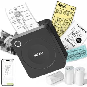 Nelko Sticker Printer, PM230 Mini Printer Bluetooth Portable Sticker Maker with 3 Rolls, for DIY Creation, Study Notes, Pictures, Receipts, List, Mult